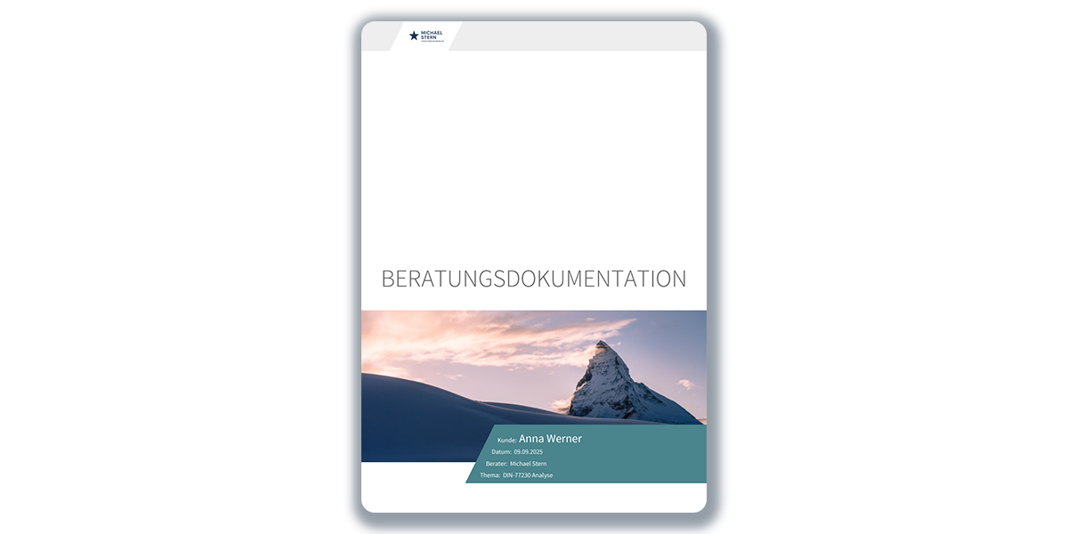 Deckblatt Beratungsdokumentation