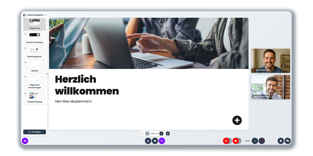 Screenshot des bridge Beratungsraums