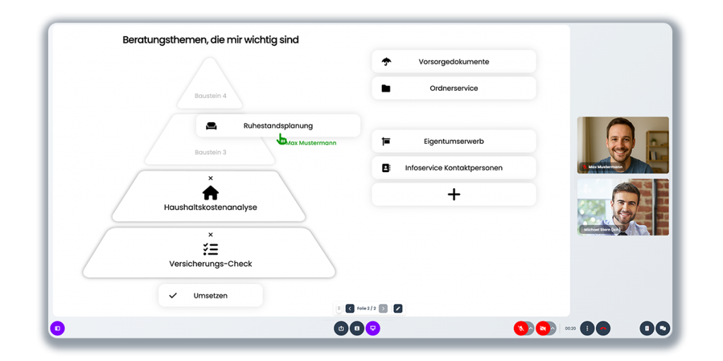 Screenshot Interaktion im bridge Beratungsraum